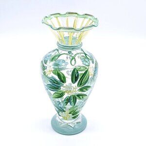 Tracy Porter Madeline Hand-Painted Blue Green Glass Bud Vase